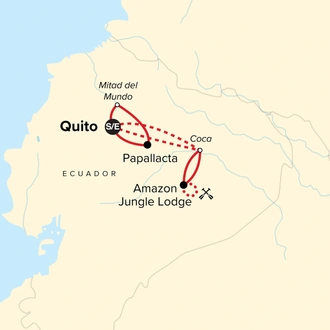 tourhub | G Adventures | Ecuador Family Journey: Volcanoes and the Amazon | Tour Map