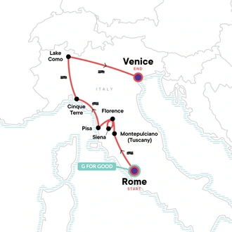 tourhub | G Adventures | Ultimate Italy | Tour Map