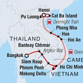 tourhub | Intrepid Travel | Epic Cambodia to Vietnam | Tour Map
