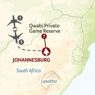 tourhub | Titan Travel | Qwabi Private Game Reserve African Safari Experience | Tour Map