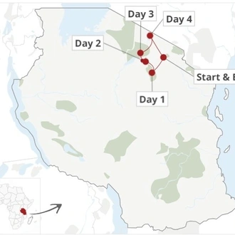 tourhub | Leviva Travel and Tours | 5-Day Tarangire, Lake Natron, Manyara and Ngorongoro | Tour Map