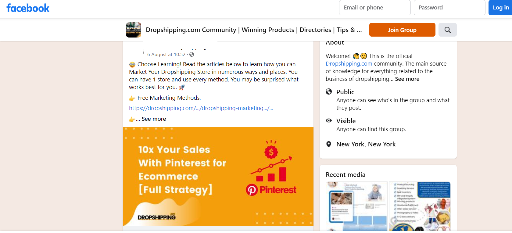 dropshipping.com facebook group