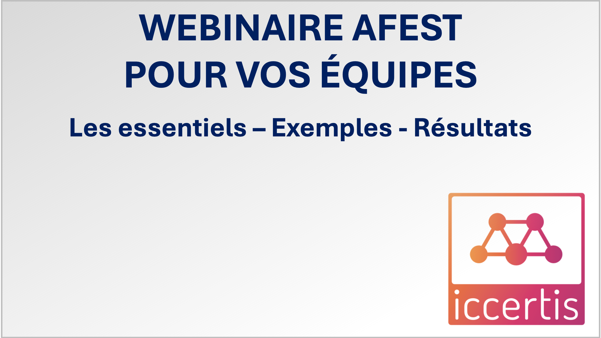 Représentation de la formation : WEBINAIRE AFEST 