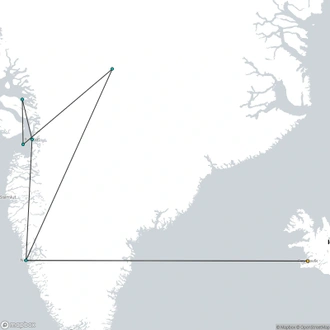 tourhub | HX Hurtigruten Expeditions | Grand Greenland – The Icy Giants of Disko Bay (Flight Included) | Tour Map