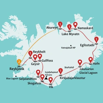 tourhub | Travel Talk Tours | Iceland Circle | Tour Map