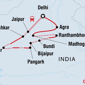 tourhub | Intrepid Travel | Cycle Rajasthan | Tour Map