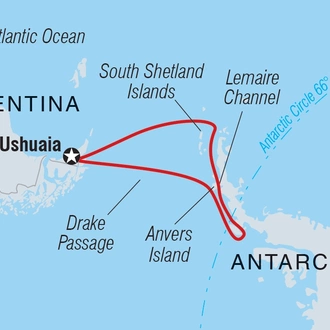 tourhub | Intrepid Travel | Crossing the Circle: Southern Expedition (Ocean Explorer) | Tour Map