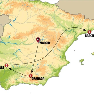 tourhub | Europamundo | Classical Spain (without Alhambra) | Tour Map