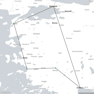 tourhub | Destination Services Turkey | Legendary Turkey | Tour Map