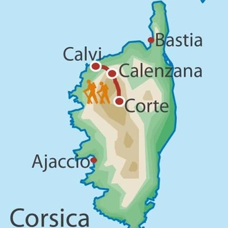 tourhub | UTracks | Corsica GR20 North | Tour Map