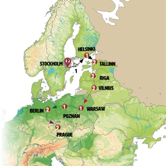 tourhub | Europamundo | Baltic Capitals End Prague | Tour Map