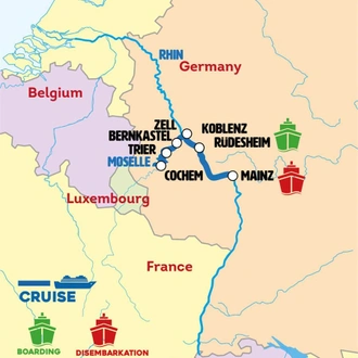 tourhub | Europamundo | Landscapes of the Rhine and Moselle Dutch Symphony Superior Suite | Tour Map