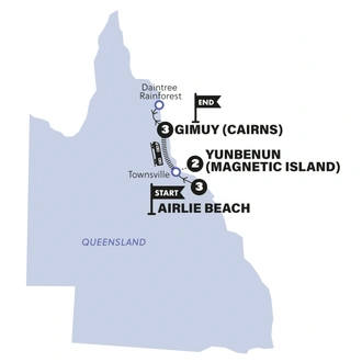 tourhub | Contiki | Australia: North Queensland Adventure | 2024-2025 | Tour Map