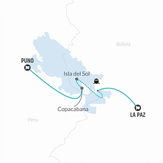 tourhub | Bamba Travel | Lake Titicaca Catamaran 2D/1N (Puno to La Paz) | Tour Map