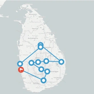 tourhub | Stelaran Holidays | Elephant in Sri Lanka | Tour Map