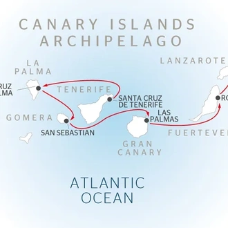 tourhub | CroisiEurope Cruises | Cruise through the Canary Island Archipelago, eternal Springtime | Tour Map