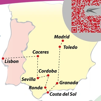 tourhub | VPT TOURS | 6 Days Andalusia & Madrid from Lisbon (Saturdays) | Tour Map