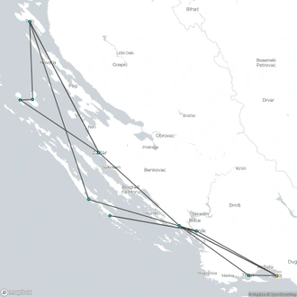 tourhub | Riviera Travel | Split, Rab and Undiscovered Islands of the North Yacht Cruise - MS Il Mare | Tour Map