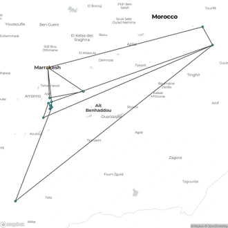 tourhub | The Natural Adventure | Highest Peaks of Atlas Mountains | Tour Map