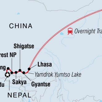 tourhub | Intrepid Travel | Tibet: Beijing to Kathmandu Overland | Tour Map