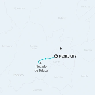 tourhub | Bamba Travel | Nevado de Toluca hike 2D/1N (from Mexico City) | Tour Map