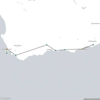 tourhub | ATC South Africa | Cape Town, Garden Route and Eastern Cape | Tour Map