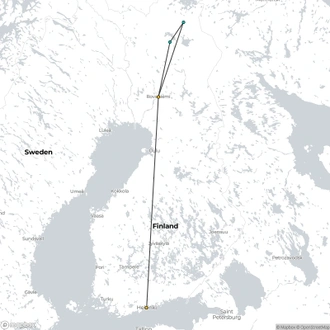 tourhub | Nordic Unique Travels | Finland and Norway – 7-Day Nordic Christmas Experience Tour | Tour Map