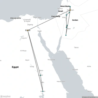 tourhub | Encounters Travel | Nabateans & Nubians | Tour Map