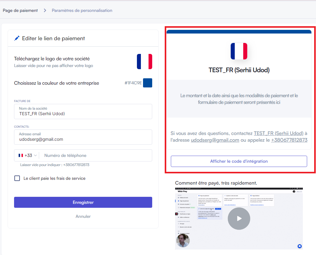 Comment modifier les adresses de contact?