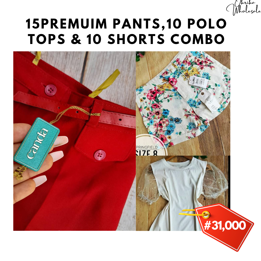 PANTS,POLO AND SHORTS COMBO DEAL - Okrika_wholesales | Flutterwave Store