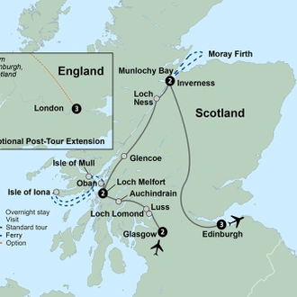 tourhub | Collette | Scotland: Land of Lore & Legend  | Tour Map