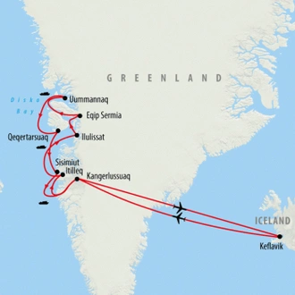 tourhub | On The Go Tours | Greenland Disko Bay Discovered - 8 Days | Tour Map