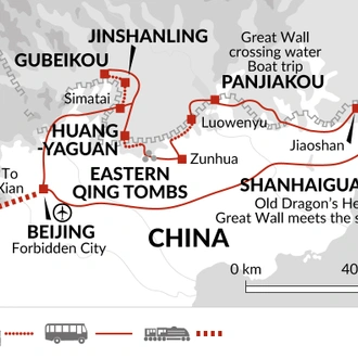 tourhub | Explore! | Walk the Great Wall of China + Xian Extension | Tour Map