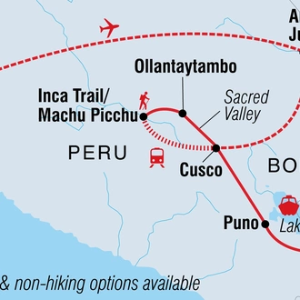 tourhub | Intrepid Travel | Real Peru to Bolivia | Tour Map