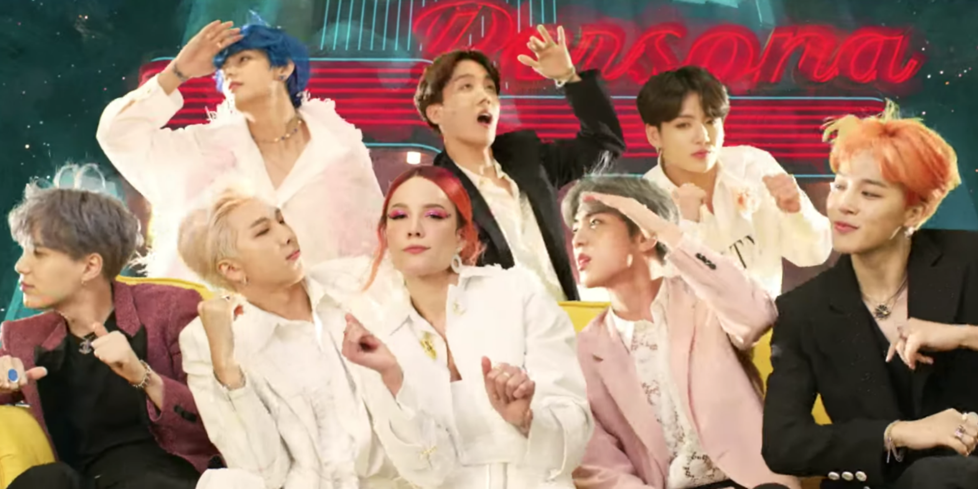 BTS Jimin's Blue Hair in "Boy With Luv" Music Video - wide 10