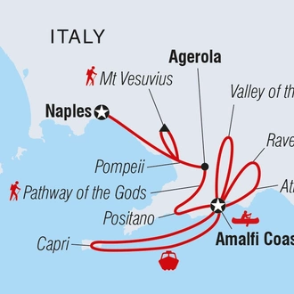 tourhub | Intrepid Travel | Amalfi Coast: Hike & Kayak | Tour Map