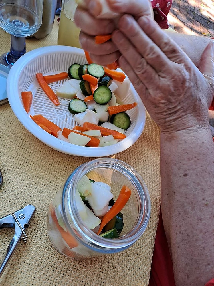 Preparing pickles.