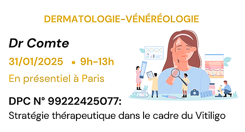 Représentation de la formation : Stratégie thérapeutique dans le cadre du Vitiligo - DPC - n° 99222425077