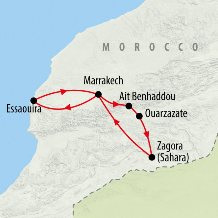 tourhub | On The Go Tours | Morocco Express 4-5 star - 6 days | Tour Map