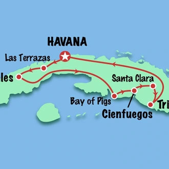 tourhub | Cuban Adventures | 9 Day this Cuban Life | Tour Map