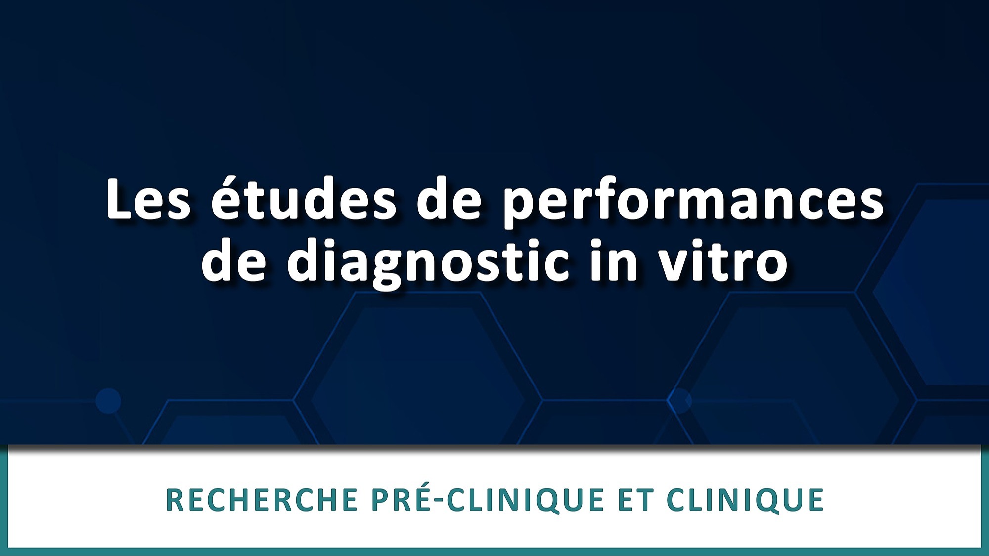 Représentation de la formation : Les études de performances de diagnostic in vitro
