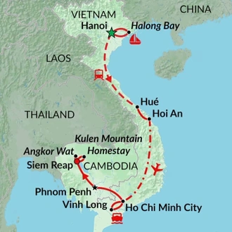 tourhub | Encounters Travel | Vietnam & Cambodia Encounters | Tour Map