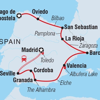 tourhub | Intrepid Travel | Premium Spain in Depth | Tour Map