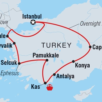 tourhub | Intrepid Travel | Real Turkey  | Tour Map