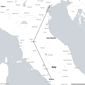 tourhub | Wanderful Holidays | Italian Tour Gondola Ride & Cinque Terre Visit | Tour Map