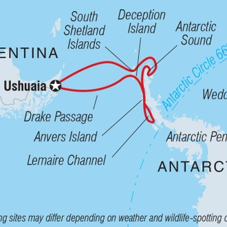 tourhub | Intrepid Travel | Best of Antarctica In Depth (Ocean Endeavour) | Tour Map