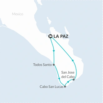 tourhub | Bamba Travel | Baja's Coastline Harmony & Cabo Cultural Dive 4D/3N | Tour Map