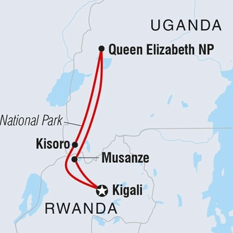 tourhub | Intrepid Travel | Rwanda Gorilla Naming Ceremony & Uganda | Tour Map