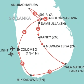 tourhub | Wendy Wu | Christmas in Sri Lanka | Tour Map