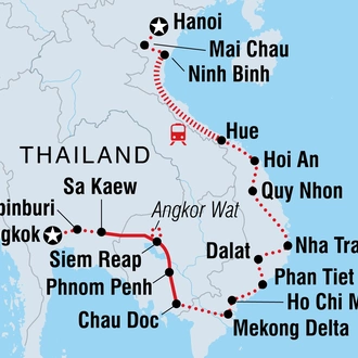 tourhub | Intrepid Travel | Cycle South East Asia | Tour Map